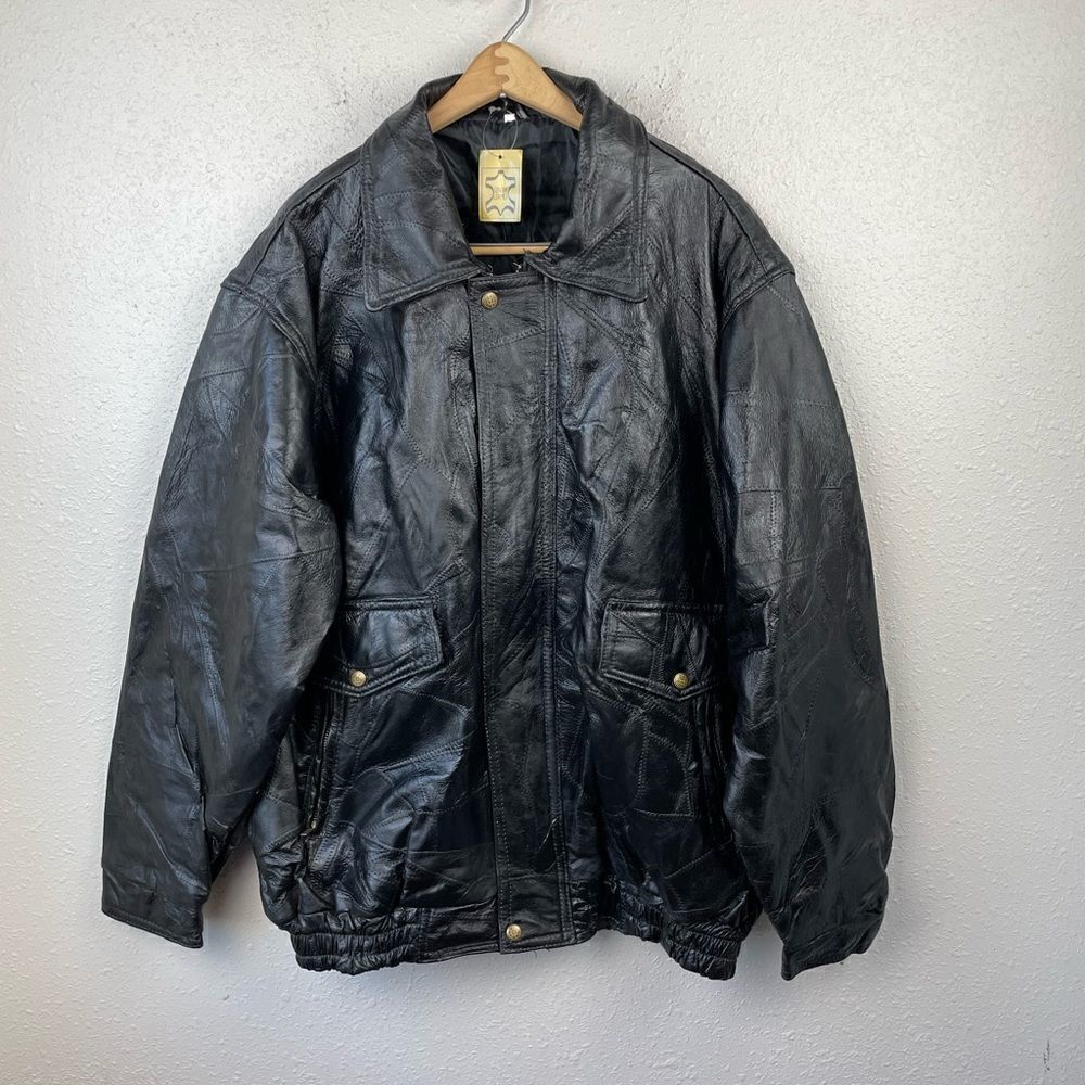NWT United States Air Force Black Leather Jacket Size XXL